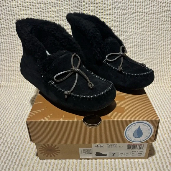 UGG Alena Slippers Black Size 7 - Picture 1 of 7
